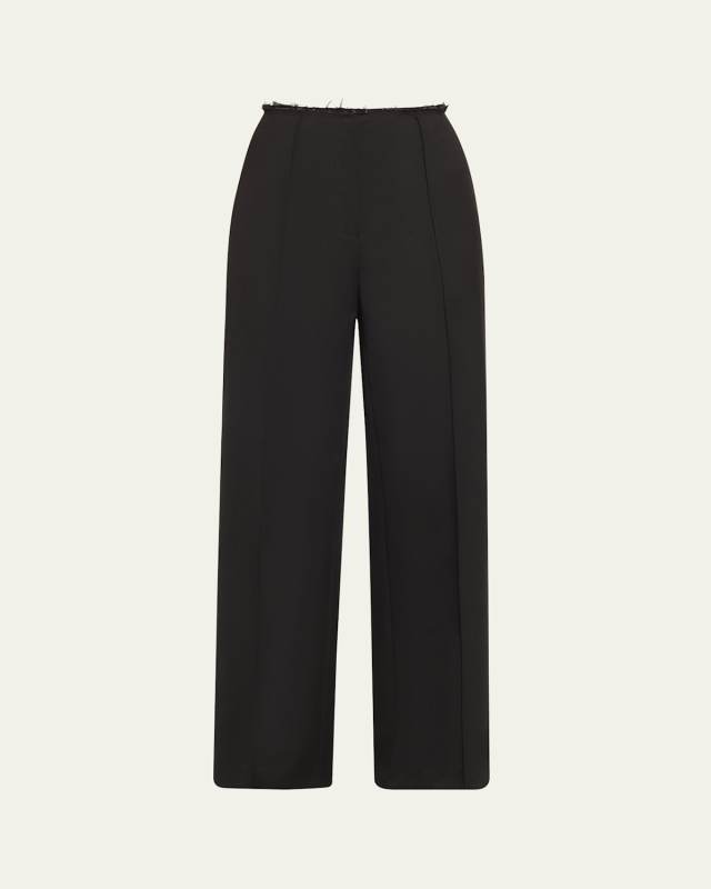 Leon Wool Raw-Edge Pants